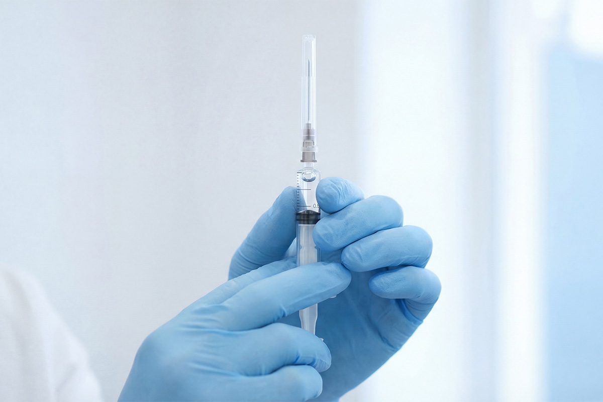 Botox injection close-up
