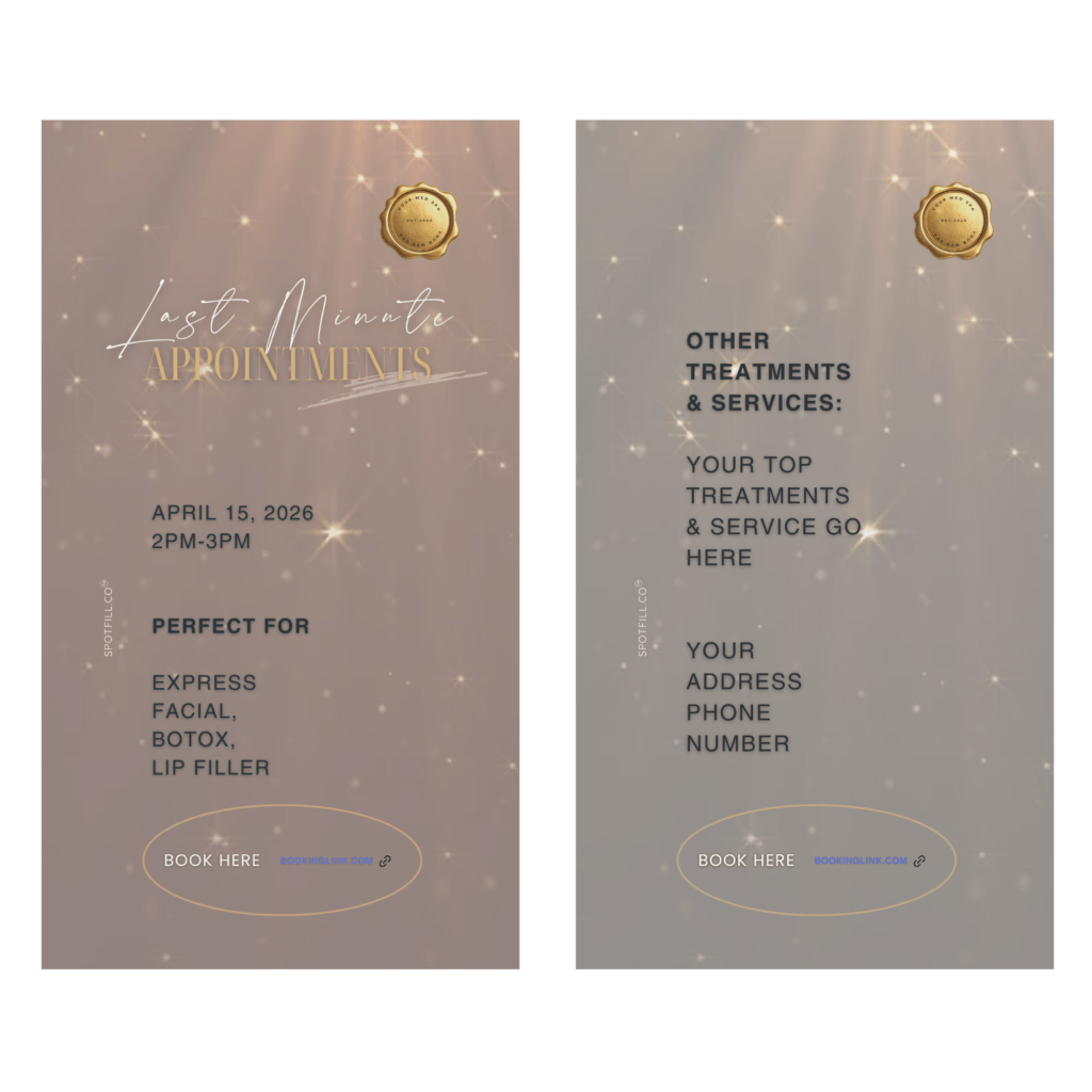 SpotFill Effortless Minimal template medical spa Instagram Story