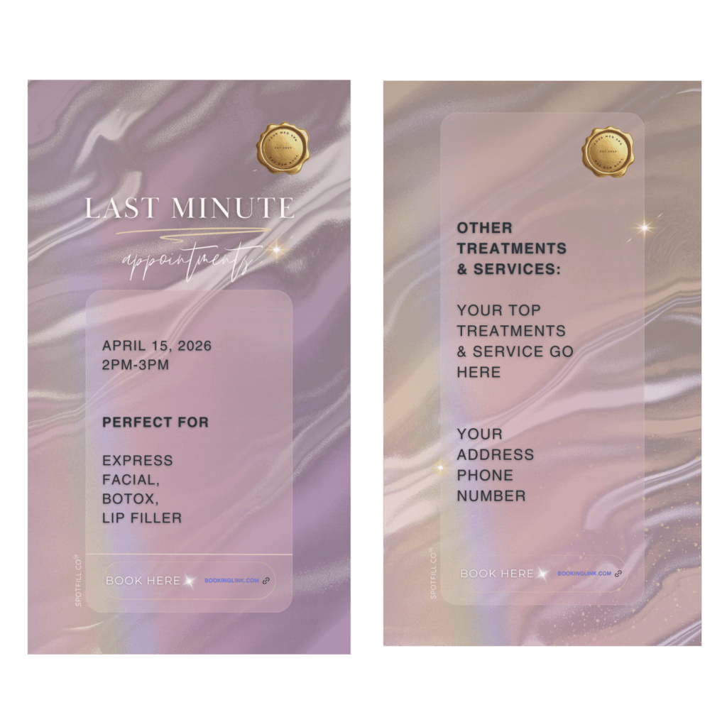 SpotFill Alure Atelier luxury template medical spa Instagram Story