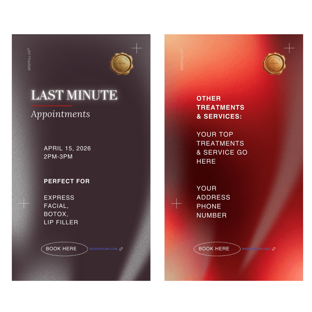 SpotFill Alure Atelier luxury template medical spa Instagram Story